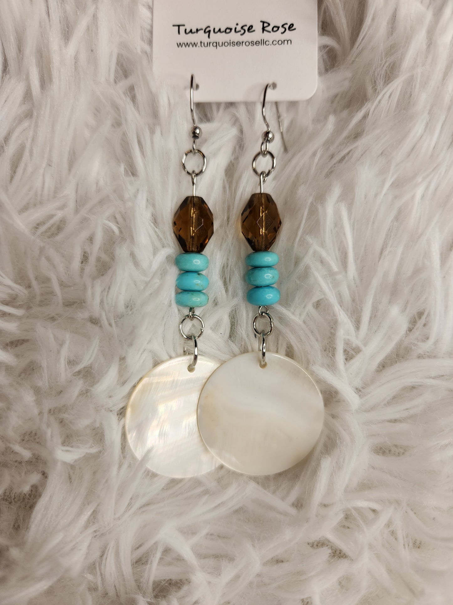 Turquoise Rose Earrings