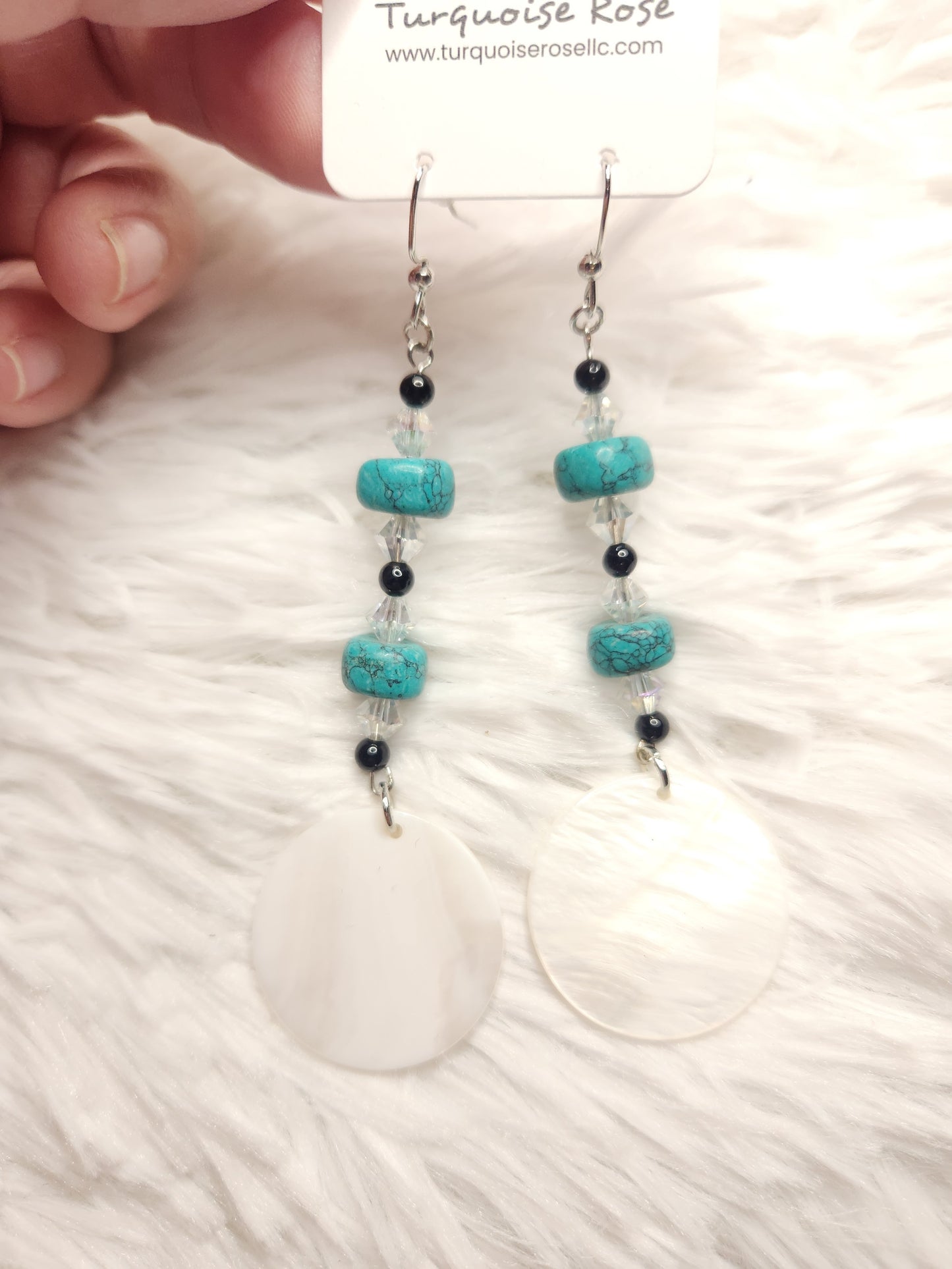 Turquoise Rose Earrings